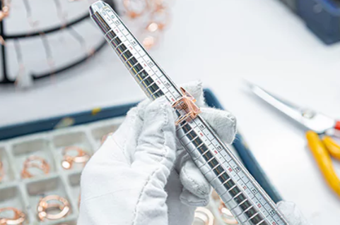 Ring size measurement during jewelry quality control
